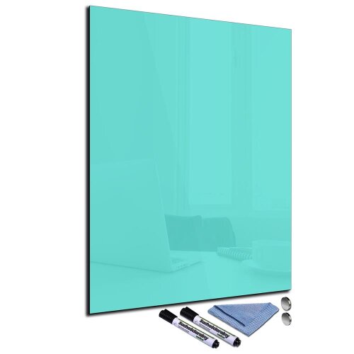 Glas-Magnettafel Türkis 60x80 Pinnwand Wand mit Zubehör Whiteboard Küche Büro