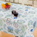 Tischdecke Abwaschbares Tischtuch Leinenoptik Schmutzabweisend 100x100cm Blau