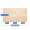 Herdabdeckplatte Ceran 3-teilig 90x52 Beige Holz...