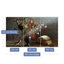 Herdabdeckplatte Ceran 3-teilig 90x52 Grau Blumen Kochplatten Abdeckung Glas