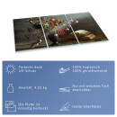 Herdabdeckplatte Ceran 3-teilig 90x52 Grau Blumen Kochplatten Abdeckung Glas
