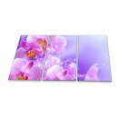 Herdabdeckplatte Ceran 3-teilig 90x52 Violet Orchidee...