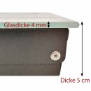 Schlüsselkasten Schlüsselaufbewahrungsbox Magnettafel 30x30 cm Beige Glas Deko