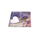 Herdabdeckplatte Ceran 60x52 Lavendel Violett Blumen Abdeckung Glas Universal 2x30x52 cm