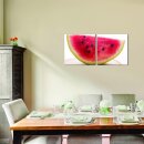 Wassermelone 50x50cm 2 Glasbilder Glasbild Echtglas Wandbild Deko