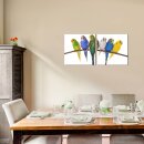 Papagei 50x50cm 2 Glasbilder Glasbild Echtglas Wandbild Deko