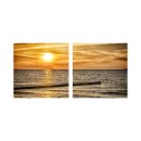 Sonnenuntergang 50x50cm 2 Glasbilder Glasbild Echtglas...