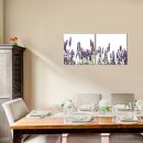 Lavendel 50x50cm 2 Glasbilder Glasbild Echtglas Wandbild Deko