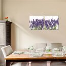 Lavendel 50x50cm 2 Glasbilder Glasbild Echtglas Wandbild...
