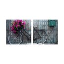 Fahrrad 50x50cm 2 Glasbilder Glasbild Echtglas Wandbild Deko