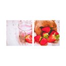 Erdbeere 50x50cm 2 Glasbilder Glasbild Echtglas Wandbild...
