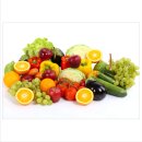 Gemüse und Obst 70x50cm Glasbilder Glasbild Echtglas Wandbild Deko
