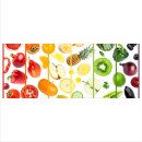 Obst und Gemüse Echtglas Glasbilder Glasbild Echtglas Wandbild Deko 80x30