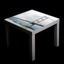 Glasplatte für IKEA LACK Tisch Glasbild 55x55 Brücke Aussicht Blau