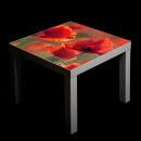Glasplatte für IKEA LACK Tisch Glasbild 55x55 Blume Natur Rot