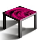 Glasplatte f&uuml;r IKEA LACK Tisch Glasbild 55x55 Rose...