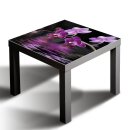 Glasplatte für IKEA LACK Tisch Glasbild 55x55 Blume Natur Violett