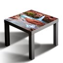 Glasplatte für IKEA LACK Tisch Glasbild 55x55 Wasserfall Natur Braun
