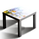 Glasplatte für IKEA LACK Tisch Glasbild 55x55 Blume Natur Weiß