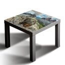 Glasplatte für IKEA LACK Tisch Glasbild 55x55 Berge...