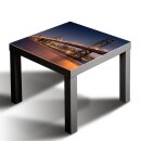 Glasplatte für IKEA LACK Tisch Glasbild 55x55 Brücke Aussicht Gold