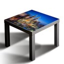 Glasplatte für IKEA LACK Tisch Glasbild 55x55 Stadt Aussicht Blau
