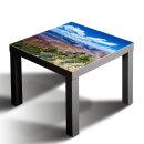 Glasplatte für IKEA LACK Tisch Glasbild 55x55 Berge Aussicht Blau