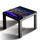 Glasplatte für IKEA LACK Tisch Glasbild 55x55 Stadt Aussicht Violett