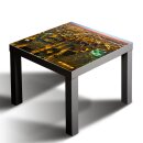 Glasplatte für IKEA LACK Tisch Glasbild 55x55 Stadt Aussicht Gold