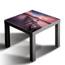 Glasplatte für IKEA LACK Tisch Glasbild 55x55 Hafenmole Aussicht Violett
