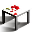 Glasplatte für IKEA LACK Tisch Glasbild 55x55 Blume Natur Rot