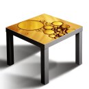 Glasplatte für IKEA LACK Tisch Glasbild 55x55 Blasen Textur Gold