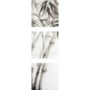 Wandbilder Glas 3 Teilig Acryl Bild Acrylglasbilder Bambus Schwarz Weiß 30x90 cm