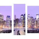 Wandbilder Glas 3 Teilig Acryl Acrylglasbilder Deko New York Violett 90x80 cm