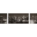 Wandbilder Glas 3 Teilig Acryl Acrylglasbilder New York Schwarz Weiß 170x50 cm