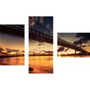 Dreiteiliges Wandbild 3 Teilig Glasbilder New York Sonnenuntergang 100x70 cm